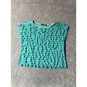 Vintage Womens Top Size Large Green Ruffles Mermaid Dark Fairy Grunge Whimsigoth
